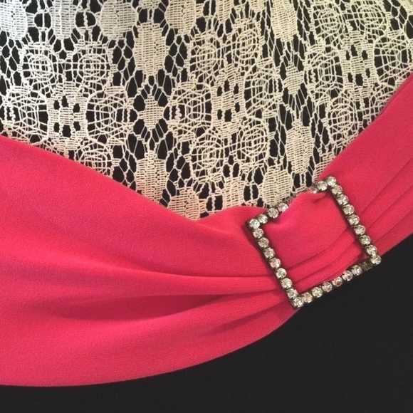 MUZZANGHEE BLACK & PINK BROOCH BUCKLE TOP BLOUSE S - Picture 4 of 6